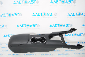 Central console armrest and cup holders Ford Mustang mk6 15-23 complete leather black, crackle
