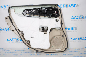 Door trim card rear right Lincoln MKX 16-18 leather, beige, brown armrest, wood insert