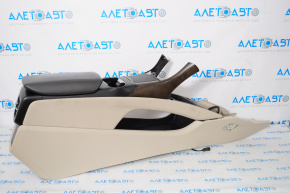 Console center armrest and cup holders Lincoln MKX 16-18 beige with black armrest, def nak