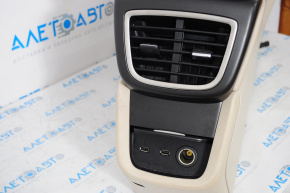 Console center armrest and cup holders Lincoln MKX 16-18 beige with black armrest, def nak