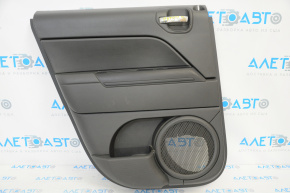 Door trim card rear left Jeep Patriot 11-17 plastic and leather, black, scratches near the handle