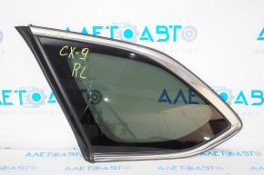 Rear left solid glass window Mazda CX-9 16-23 chrome, tinted