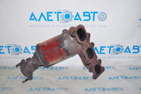 Lincoln MKX 16-18 3.7L rear exhaust manifold with catalytic converter, rusty