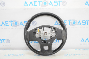 Subaru Outback 15-17 black leather steering wheel with pads