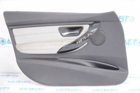 Door trim card front left BMW 3 F30 12-18 black with gray insert, leather, backlight