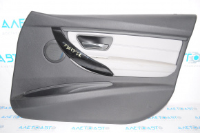 Door trim card front right BMW 3 F30 12-18 black with gray insert, leather, backlight