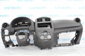 Torpedo front panel without AIRBAG Nissan Versa 12-19 usa black, scratches