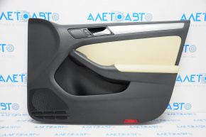 Door trim panel, front right, VW Jetta 11-16 USA, black with beige inserts