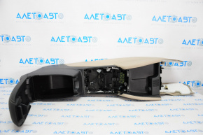 Central console armrest Ford Escape MK4 20-24 leather, beige with black, plastic, worn