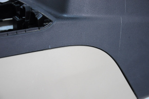 Central console armrest Ford Escape MK4 20-24 leather, beige with black, plastic, worn