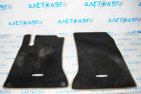 Set of floor mats for Mercedes CLA 14-16, cloth, black, beige piping