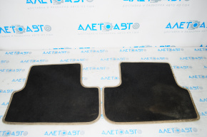 Set of floor mats for Mercedes CLA 14-16, cloth, black, beige piping