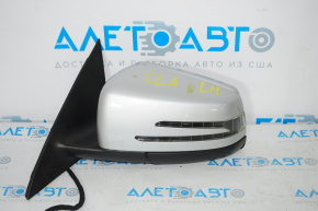 Left side mirror complete Mercedes CLA 14-19 13 pins 9+4, auto-dimming, swivel, heated, silver