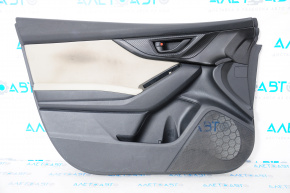 Door trim card front left Subaru Impreza 17-23 GK leather gray, scratches, dirty fabric