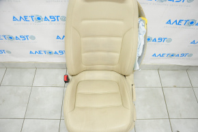 Driver's seat VW Jetta 11-18 USA without airbag, mechanic, leather beige, shot, def plastic