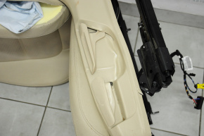 Driver's seat VW Jetta 11-18 USA without airbag, mechanic, leather beige, shot, def plastic