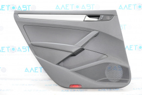 Door trim card rear left VW Passat b7 12-15 USA cloth, black with gray insert, scratch
