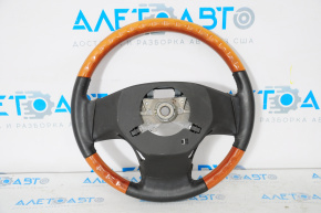 Lexus RX350 RX450h 10-15 black leather light wood steering wheel, no buttons