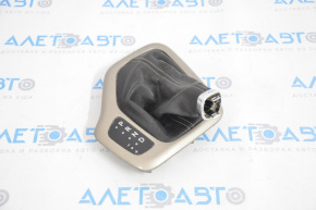 Shifter cover Jeep Cherokee KL 14-18 beige, white stitching, type 1