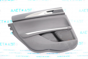 Door trim card rear left Lincoln MKZ 13-16 leather, black with gray insert