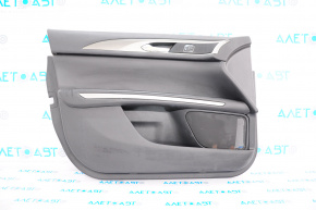 Door trim card front left Lincoln MKZ 13-16 leather, black with gray insert