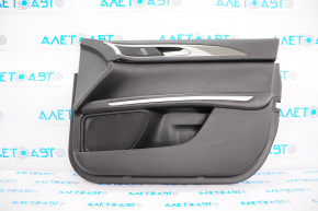 Door trim card front right Lincoln MKZ 13-16 leather, black with gray insert