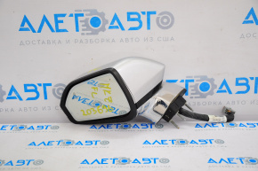 Left side mirror complete Lincoln MKZ 13-16 14 pins, BSM, auto-dimming turn signal silver cracks