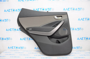 Door trim card rear left Hyundai Santa FE Sport 13-16 black with gray insert with curtain scratch