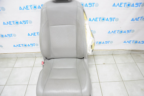Driver's seat Toyota Highlander 14-19 without airbag, electric, leather gray, shot