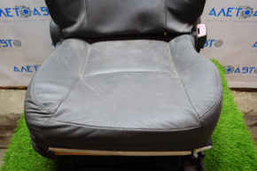Passenger seat Toyota Prius 30 10-11 without airbag, mechanic, dark gray leather, scratch torn