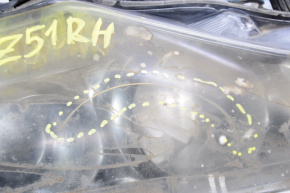 Right front headlight for Nissan Murano z51 2009-2010, halogen, cracks in the glass