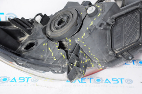 Left front headlight for Toyota Sienna 11-20 halogen, broken housing, missing fasteners, scratches