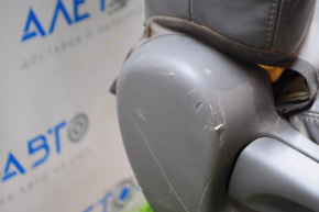 Passenger seat Toyota Prius 30 10-11 without airbag, mechanic, dark gray leather, scratch torn