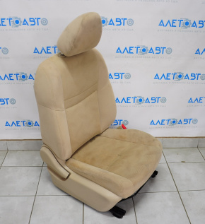 Passenger seat Nissan Rogue 14-15 without airbag, mechanical, beige cloth, dry-cleanable