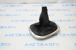 Gear shifter cover Fiat 500L 14-16 under manual transmission, black leather, broken rivet