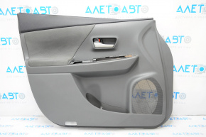 Door trim panel, front left, Toyota Prius V 12-14, dark gray cloth