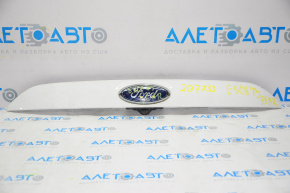 Upper trunk door molding with emblem Ford Escape MK3 13-16 pre-restoration under camera emblem defect