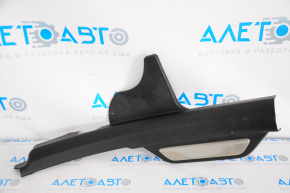 Rear right door sill trim Hyundai Sonata 11-15 black, with chrome trim, worn