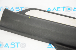 Rear right door sill trim Hyundai Sonata 11-15 black, with chrome trim, worn