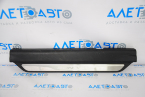 Door sill trim front left Hyundai Sonata 11-15 black, with chrome trim, worn