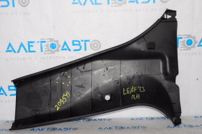 Center pillar trim lower right Nissan Leaf 13-17 black, broken fastener, scratches