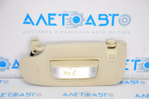 Left sun visor for Ford Fusion mk5 13-15 beige with hook