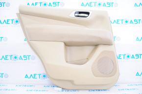 Door trim card rear left Nissan Pathfinder 13-19 beige leather, leather tear