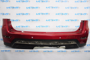 Bare rear bumper Nissan Pathfinder 13-16 pre-rest, for parking sensors, for towbar, red