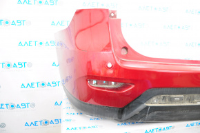 Bare rear bumper Nissan Pathfinder 13-16 pre-rest, for parking sensors, for towbar, red