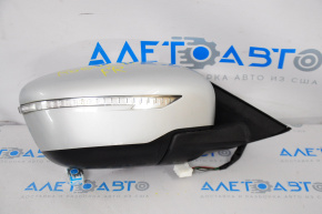 Side mirror right complete Nissan Rogue 14-16 5 pins, silver, turn signal defect