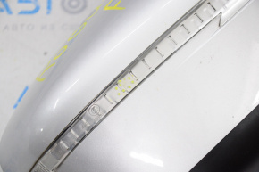 Side mirror right complete Nissan Rogue 14-16 5 pins, silver, turn signal defect