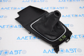 Mazda 6 shifter cover 13-15 pre-rest, manual transmission, black, leather