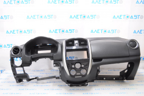 Torpedo front panel with AIRBAG Nissan Versa Note 13-16 prerest, black, scratches