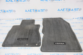 Set of floor mats for Nissan Versa Note 13-19 gray cloth